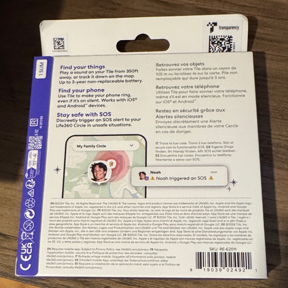 Tile by Life360 Bluetooth Tracker - Picture 2 of 2